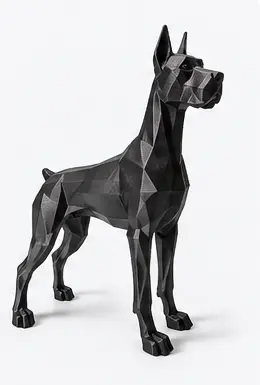 Figura Perro Geométrico – PLA Negro Mate