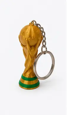 Llavero Trofeo Copa – PLA Dorado y Verde